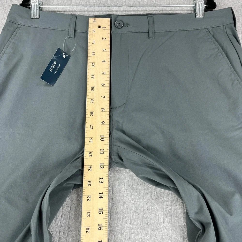 New J.Crew Tech Pant Mens 35x32 Gray Slim Fit Flex Performance Chino AA712